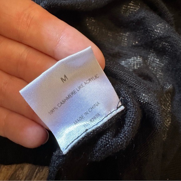 VTG Y2K 2000s Cashmere Like Black Southpole Studded Hoodie Sweater - Picture 6 of 9